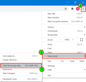 google chrome clear cache keyboard shortcut