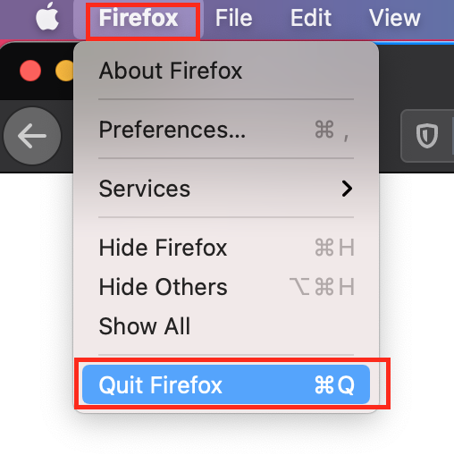 How to close firefox browser windows on mac