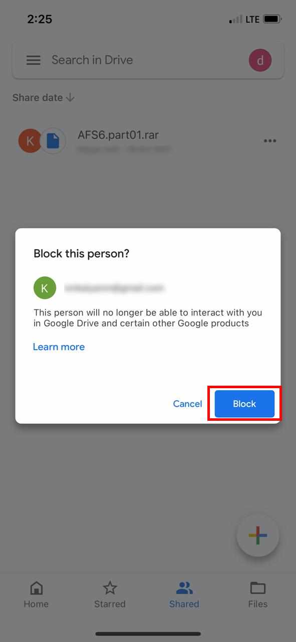 Block someone on drive