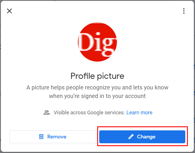 Change Google Account profile picture