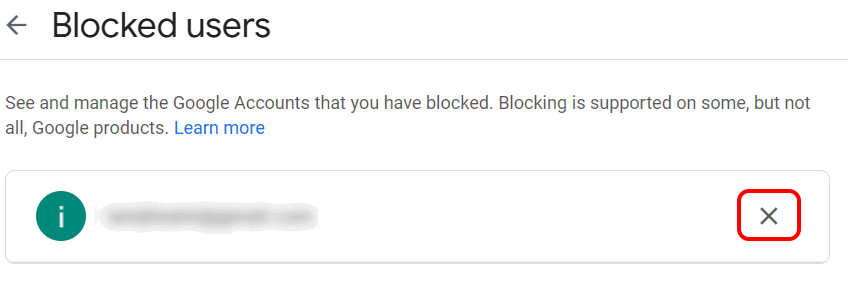 Unblock person in Drive