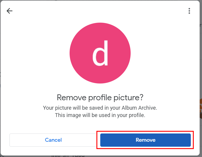 delete profile picture in Google