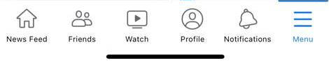 Facebook iphone App menu