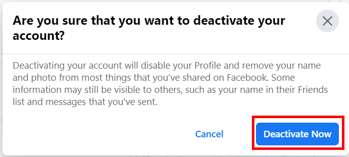 How to Deactivate Facebook Account