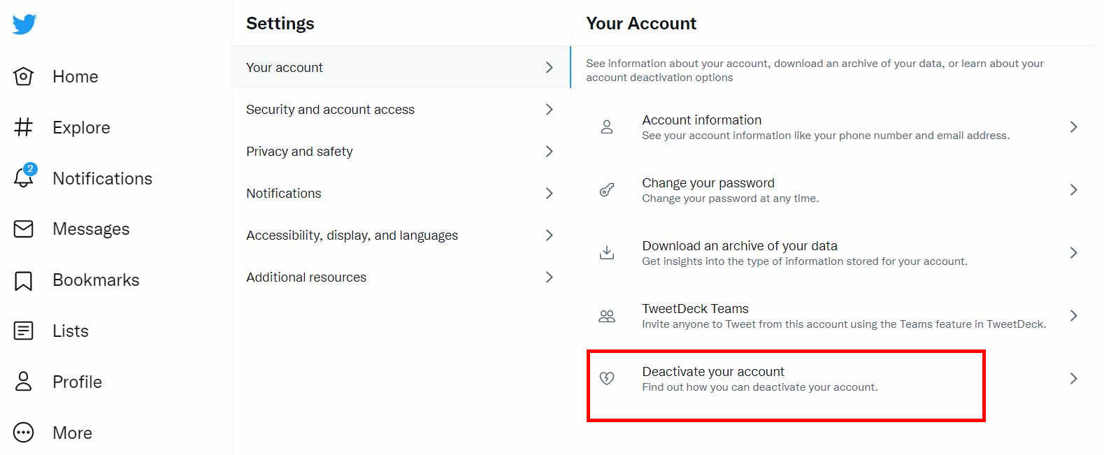 How to Deactivate Twitter Account