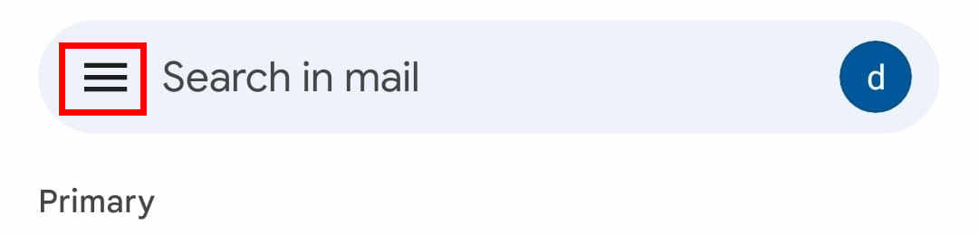 Gmail menu - android