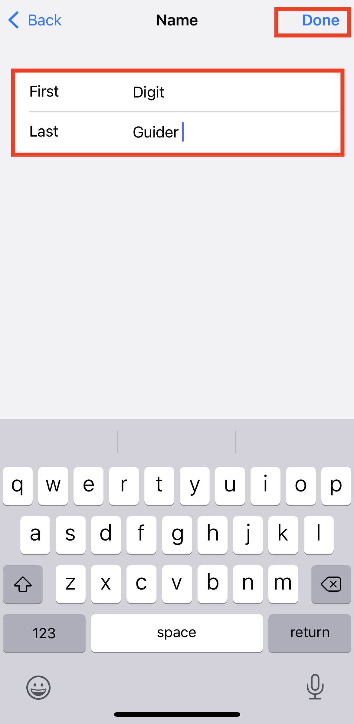 Change Apple ID name on iPhone